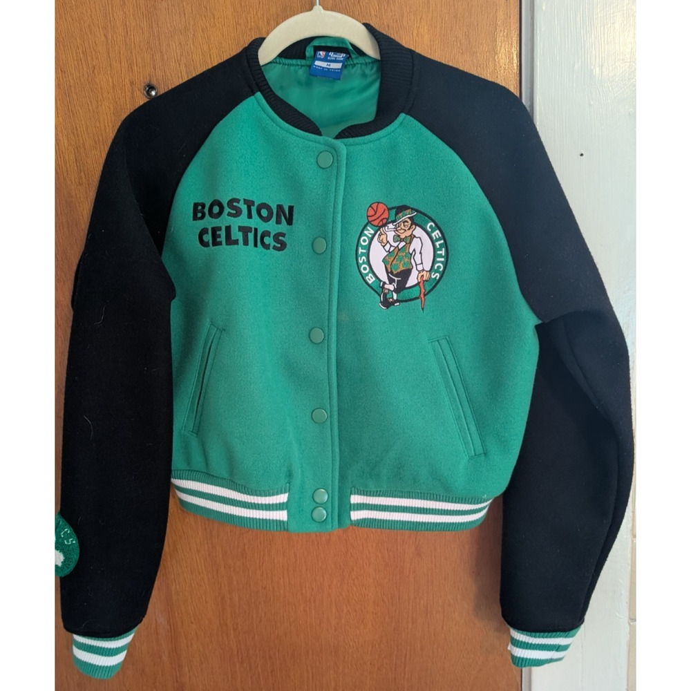 Boston Celtics‎ Ultra Game Varsity Jacket Youth Medium NEW Green/Black